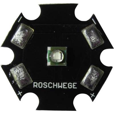 En sekskant LED-printkort med fire loddepoints ved hjørnerne og påskriften 'ROSCHWEGE' i midten.