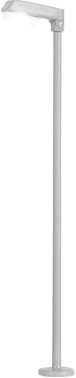 En enkelt vandrestok med ergonomisk greb i lys grå, robust metalstang og rund gummifod for bedre stabilitet.
