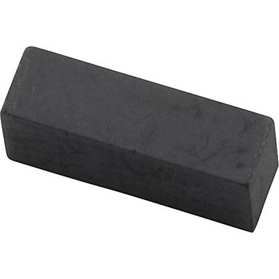 Firkantet, sort magnetblok; fremstår solid og kompakt. Velegnet til anvendelser inden for teknik eller fysik.