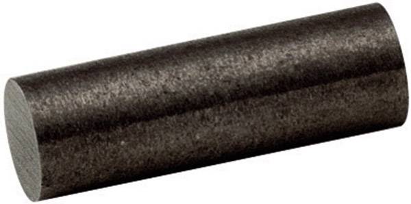 En cylinderformet, mørkegrå magnet med en glat overflade.