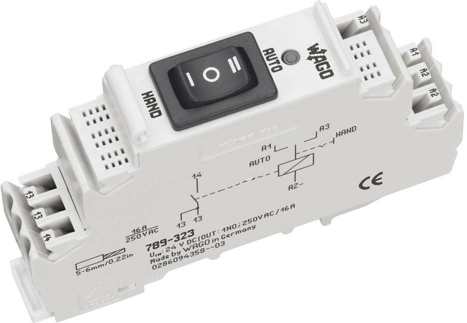 En elektronisk enhed med manuel og automatisk moduskontakt. Flere tilslutninger er synlige. Produktnummer og producent er trykt på enheden.