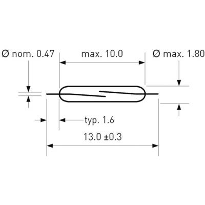PIC PMC-1001S Reed-kontakt 1 x sluttekontakt 180 V/DC, 130 V/AC 0.7 A ...