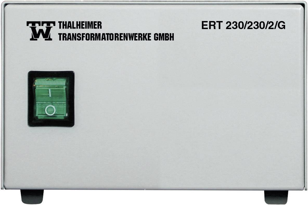 Kabinet til en elektrisk enhed fra Thalheimer Transformatorenwerke GmbH med grøn kontakt. Modelnummer ERT 230/230/2/G.