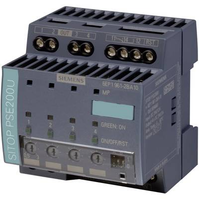 Siemens SITOP PSE200U, en switched mode power supply med flere tilslutninger, bruges til strømforsyning og beskyttelse af elektriske enheder.
