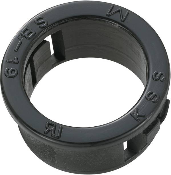 TRU COMPONENTS TC-SBR19M203 Kabelgennemføring Klemme-diameter (max.) 15.8 mm Pladetykkelse (maks.) 3.2 mm Polyamid Sort 100 stk