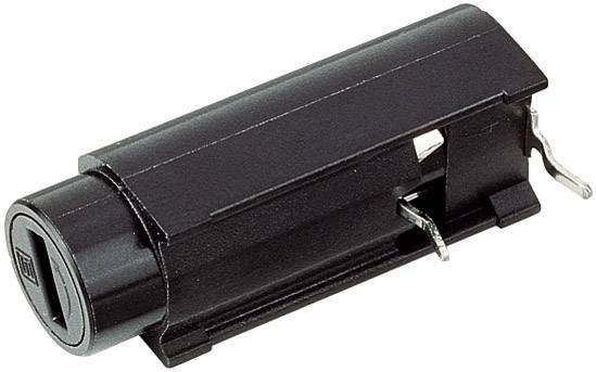 Sort elektrisk adapter med rektangulær kasse og to metalben til fastgørelse eller tilslutning til en enhed.
