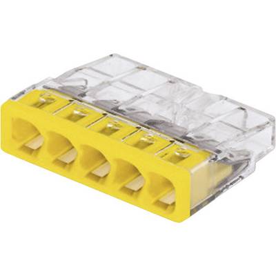 Dåseklemme stift: 0.5-2.5 mm² Poltal: 5 WAGO 2273 100 stk Transparent, Gul