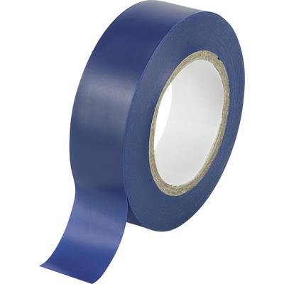 Blåt rullet tape med løst endestykke, synligt i nærbillede.