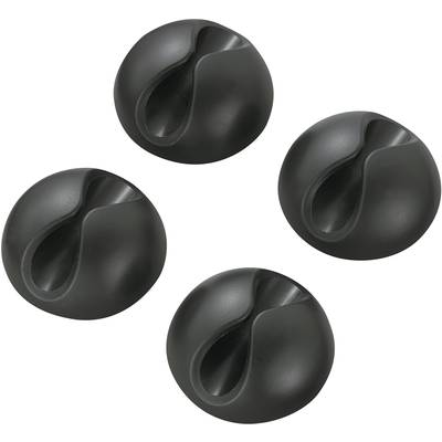 TRU COMPONENTS SWC-10BK/4P Kabelholder Selvklæbende 542240 Bundt-Ø-område 9 mm (max) Sort 4 stk
