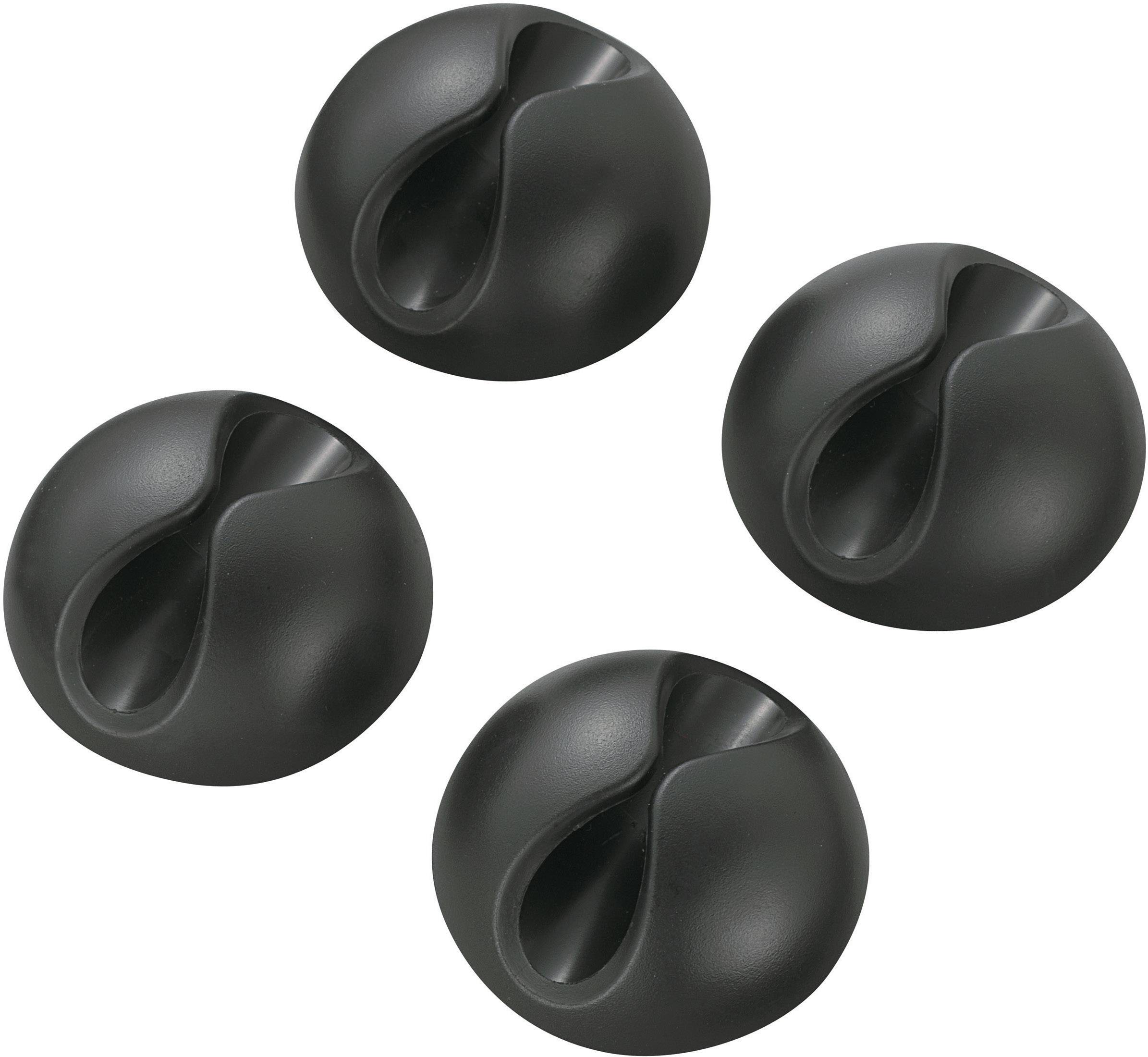 TRU COMPONENTS SWC-10BK/4P Kabelholder Selvklæbende 542240 Bundt-Ø-område 9 mm (max) Sort 4 stk