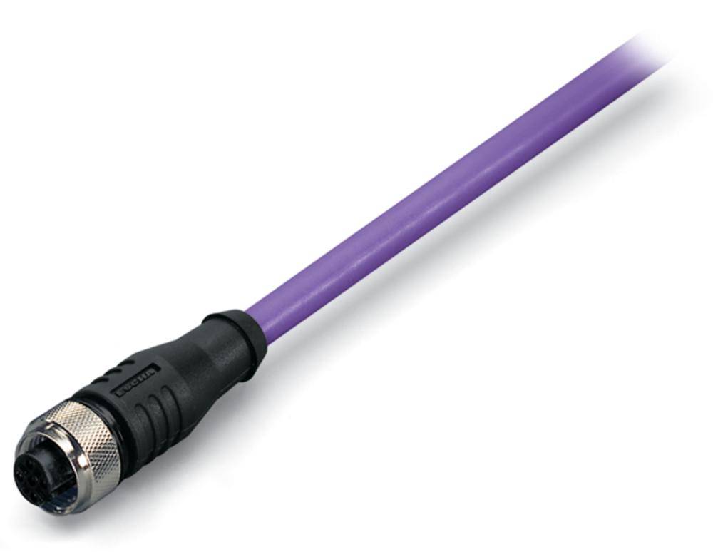 WAGO 756-1401/060-020 Sensor- /aktor- -datastikforbindelse, konfektioneret M12 Tilslutning, lige 2.00 m Pol-tal (RJ): 5 1 stk