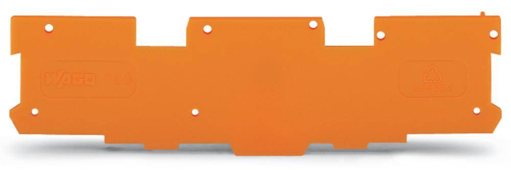 Et rektangulær orange beskyttelsesdæksel, der bruges til afdækning eller beskyttelse af en teknisk enhed.