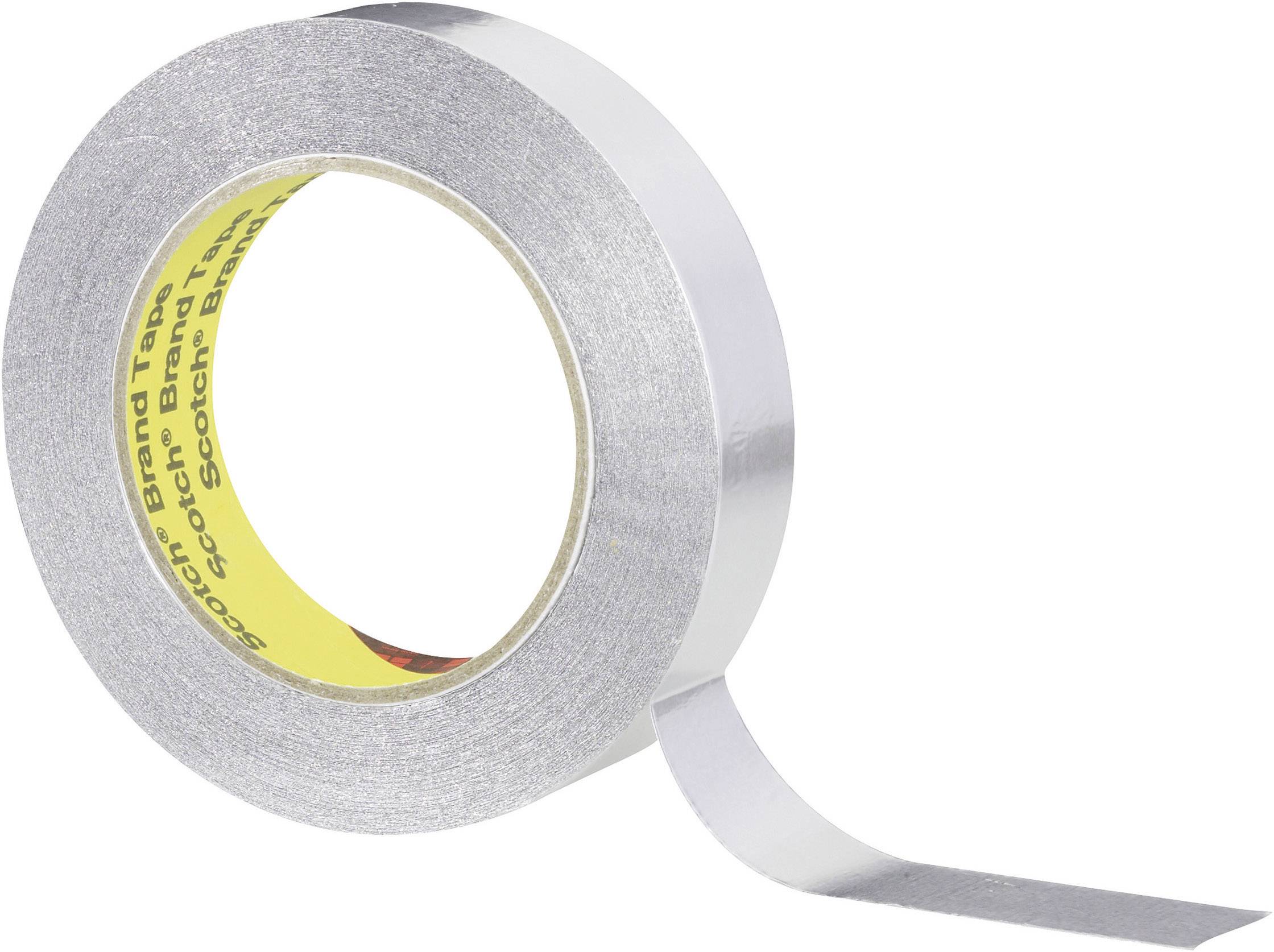 Aluminiumsklæbebåndsrulle, delvist rullet ud, viser sølvglans; beregnet til tætning, isolering eller reparation.