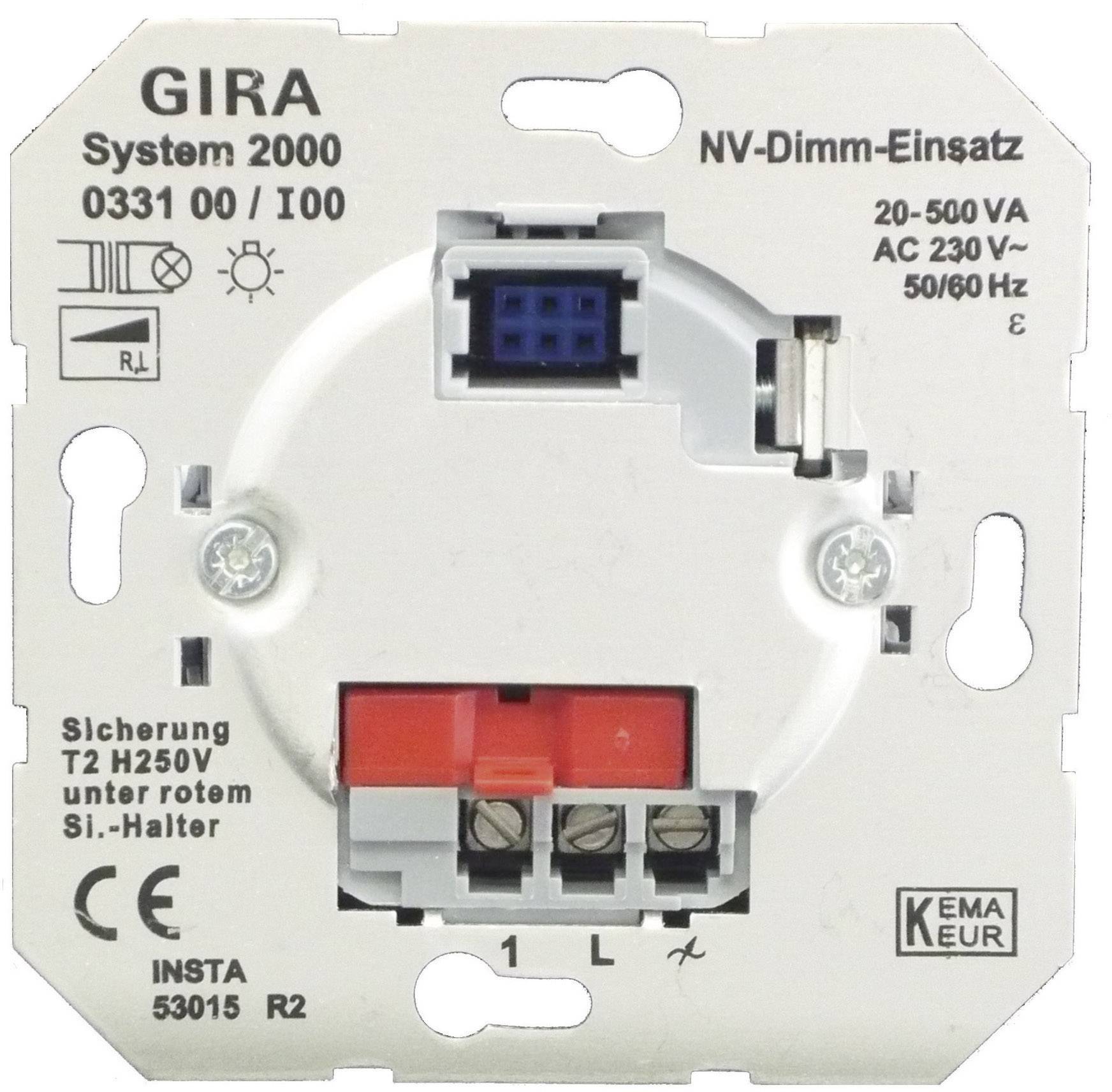GIRA Kontaktprogram Indsats Lysdæmper Standard 55, E2, Event Klar, Event, Event Opak, Esprit, ClassiX, System 55 033100 1 stk