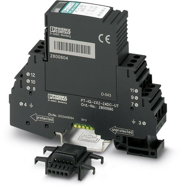 Phoenix Contact 2800982 PT-IQ-4X1-24DC-UT Overspændingsbeskyttelse afleder  Overspændingsbeskyttelse til: Fordelerskab 10 kA  1 stk