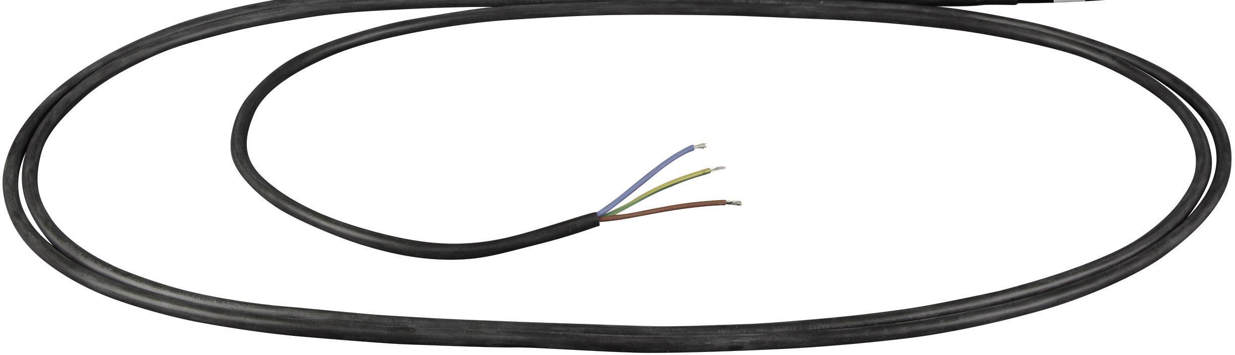 Et sort kabel med blottede, farvede ledninger i den ene ende, som viser elektriske komponenter og ledningsføring.