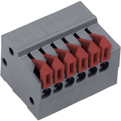 PTR Hartmann AKZ4791/4KD-2.54-H Fjederkraftsklemmeblok 0.75 mm² Poltal 4 Basaltgrå 1 stk