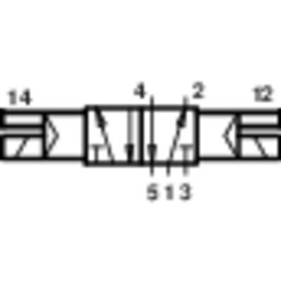 Elektrisk kredsløbsdiagram med kontakter og forbindelser, nummereret fra 1 til 14, viser forskellige forbindelsesveje og funktioner.