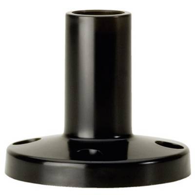 En sort, cylinderformet fod af plast, med en rund base og tre fastgørelseshuller, som tjener til at stabilisere enheder.