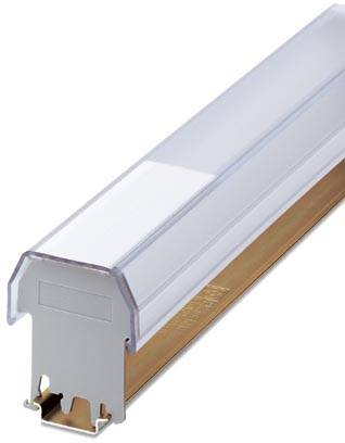 Aluminiumsprofil til LED-strips med mat afdækning, til ren montering og lysfordeling, sidemonteringsfæster synlige.