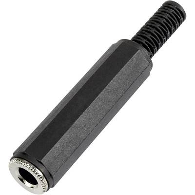 TRU COMPONENTS 595224 Jack-stik 6,35 mm Tilslutning, lige Poltal: 3 Stereo Sort 1 stk