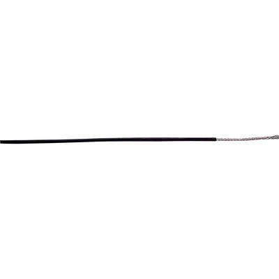 Et sort elkabel med en synlig, blå trådende, der rager ud af isoleringen.