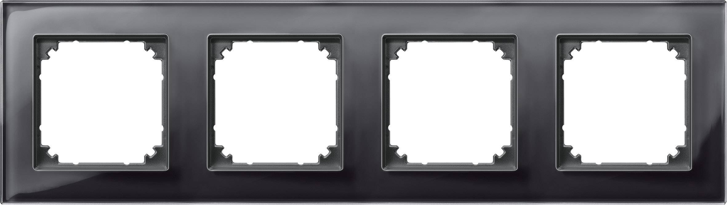 Merten 4x Ramme Afdækning System M, M-Plan Sort 489403 1 stk