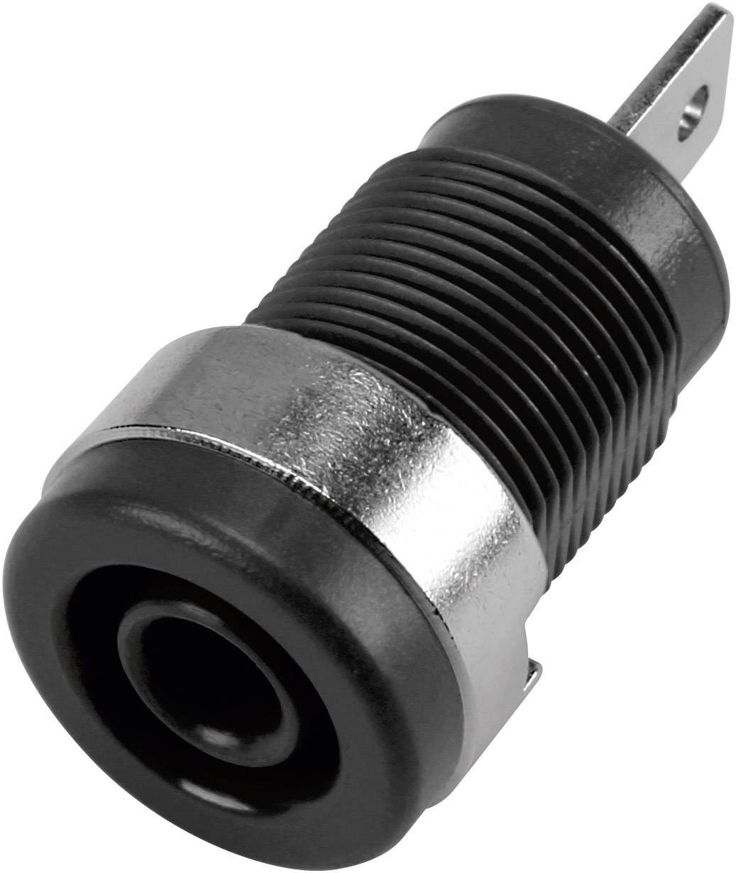 Cylindrisk DC-stikadapter, sort-sølv, til elektroniske forbindelser, med isolerende plastikhus.