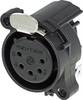 Neutrik NC5FAH XLR-stik Flangetilslutning, kontakter vinklet Poltal: 5 Sort 1 stk