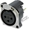Neutrik NC3FBV2 XLR-stik Flangetilslutning, kontakter lige Poltal: 3 Sort 1 stk