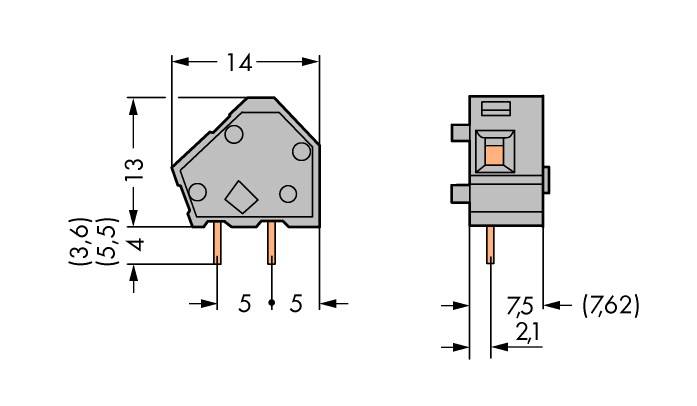 WAGO 236-722 Fjederkraftsklemmeblok 2.50 mm² Poltal 1 Grå 400 stk