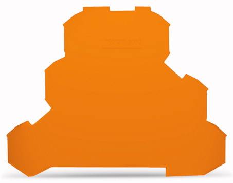 En orange, abstrakt objekt med ujævne, takkede kanter foran en hvid baggrund.