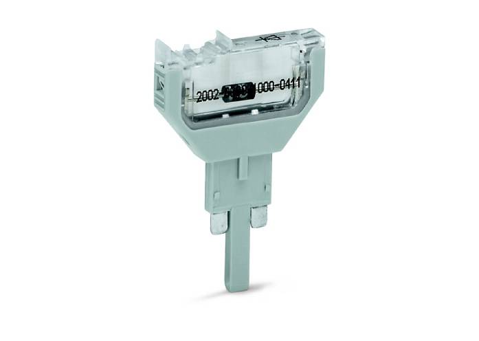En transparent sikringsstik med påtrykt nummer. Egnet til elektriske anvendelser til forbindelse og sikring.