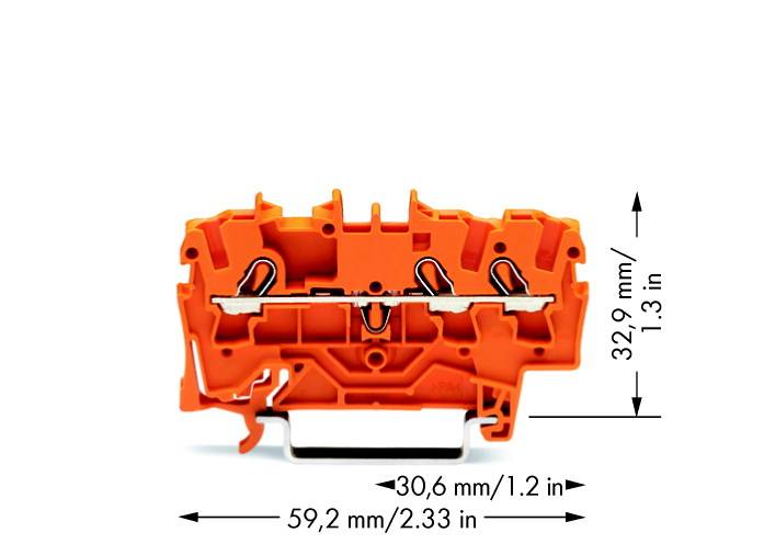 WAGO 2002-1302 Gennemgangsklemme 5.20 mm Trækfjeder Orange 100 stk