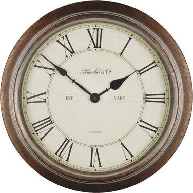 Techno Line WT 7006 Quarz Vægur 36 cm x 70 mm Træ Badeværelse/vådrum egnet