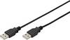 Digitus USB-kabel USB 2.0 USB-A-hanstik, USB-A-hanstik 1.80 m Sort dobbeltskærmet AK-300101-018-S