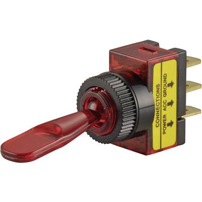 TRU COMPONENTS 1587803 Vippeafbryder til bil TC-R13-61B ILLUMINATED RED 12 V/DC 1 stk
