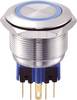 TRU COMPONENTS 701790 GQ25-11E/B/12V Hærværkssikret trykknap 250 V/AC 5 A 1 x On/(On) Tastende Blå IP65 1 stk