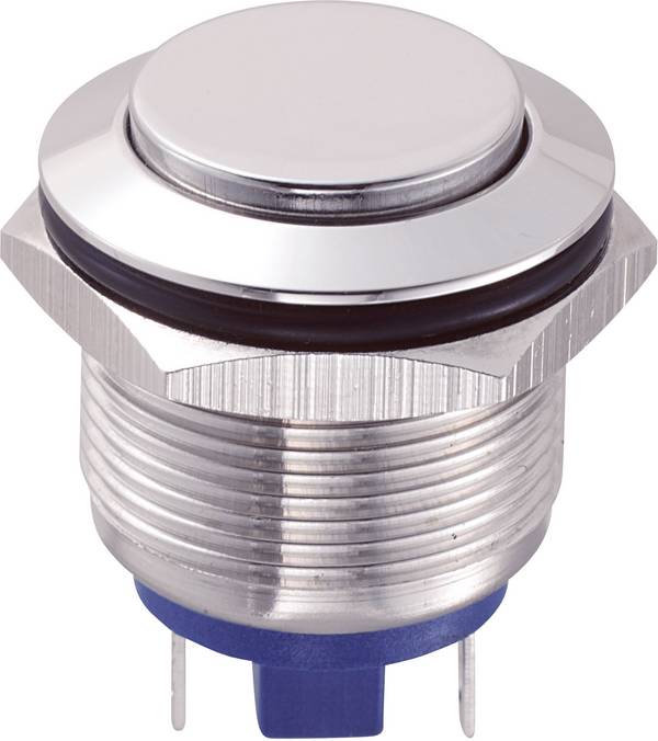 TRU COMPONENTS  701953  GQ19H-10/J/S  Hærværkssikret trykknap  48 V/DC  2 A  1 x Off/(On)  Tastende        1 stk