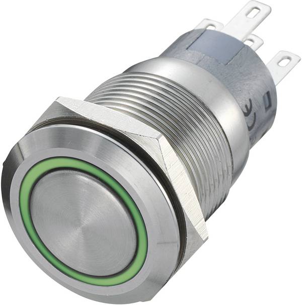 TRU COMPONENTS  702462  LAS1-AGQ-11E/R-G  Hærværkssikret trykknap  250 V/AC  5 A  1 x Off/(On)  Tastende  Rød, Grøn    IP67  1 stk