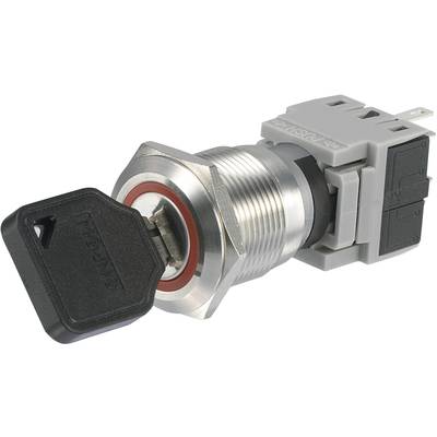 TRU COMPONENTS LAS1-BGQ-11Y/21 Nøglekontakt 250 V/AC 5 A 1 x Off/On 1 x 90 ° IP40 1 stk