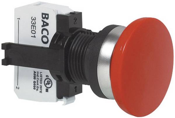 BACO L21AD01C Nødstopknap Frontring plastic, Forkromet 600 V 10 A 1 x brydekontakt IP69K 1 stk