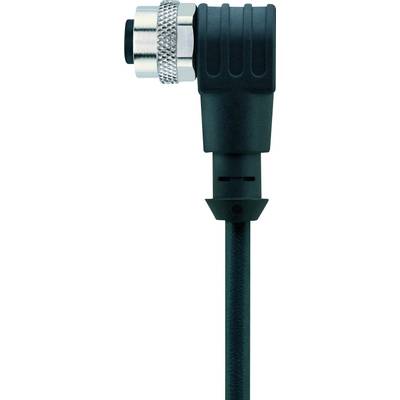 Escha 8043814 Sensor-, aktuator-stik, M12 Tilslutning, vinklet 2.00 m Pol-tal (RJ): 4 1 stk