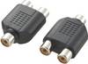 SpeaKa Professional SP-2873360 KR1248 Phono Audio Y-adapter [1x Cinch-bøsning - 2x Cinch-bøsning] Sort