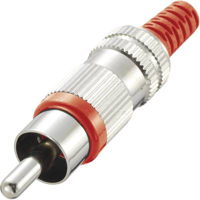 TRU COMPONENTS 719270 Cinch-stik Stik, lige Poltal: 2 Rød 1 stk