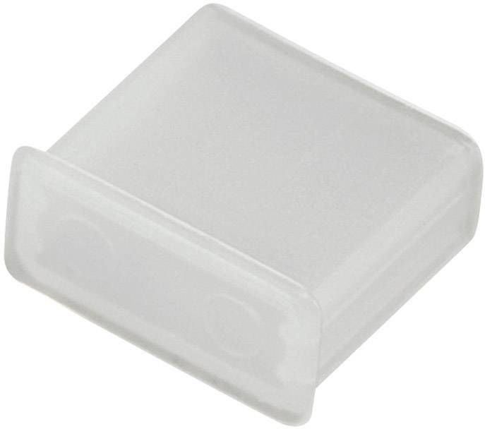 Et gennemsigtigt plastikdæksel, sandsynligvis en beskyttelseshætte til en tilslutning eller port.