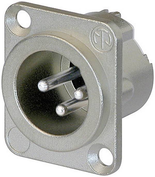 Neutrik NC3MD-LX XLR-stik Flangestik, kontakter lige Poltal: 3 Sølv 1 stk