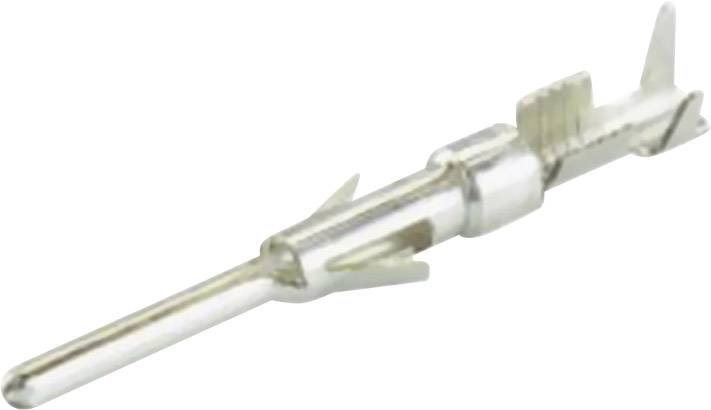 En enkelt metalstik med flere klemmer og en lang, cylinderformet ende, ofte brugt i elektroniske forbindelser.