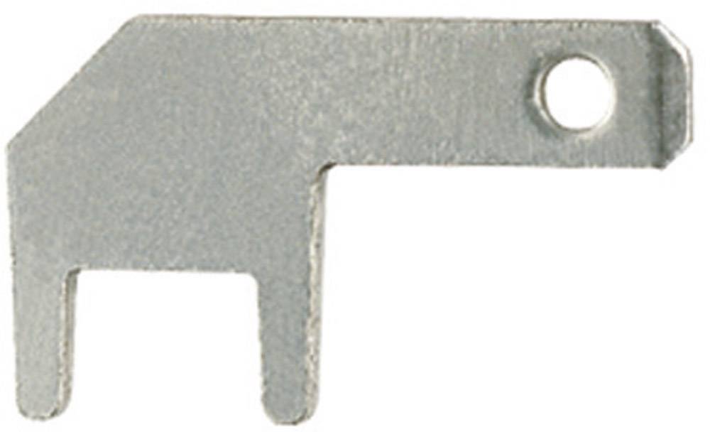 Metalclips med rektangulær og rund åbning, anvendt til fastgørelse af objektglas i videnskabelige instrumenter.