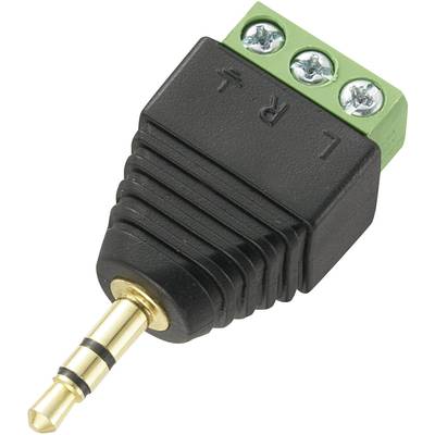TRU COMPONENTS Jack-stik 3,5 mm Stik, lige Poltal: 3 Stereo Sort 1 stk